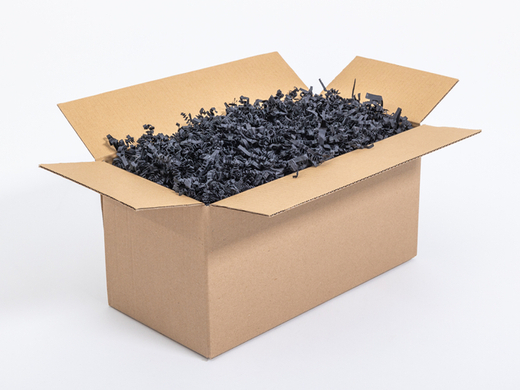 Wypełniacz do paczek BASIC papierowy ekologiczny ozdobny wiórki Czarny - Karton 1kg Paczka 17 kartonów