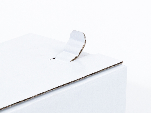 Karton fasonowy z paskiem klejowym i tasiemką zrywającą 200x120x80mm 3W B 490g/m2 Biały-Biały Komplet 20 szt.