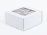 Białe pudełko ozdobne z okienkiem 200x200x100mm wew. 3W E 400g/m2