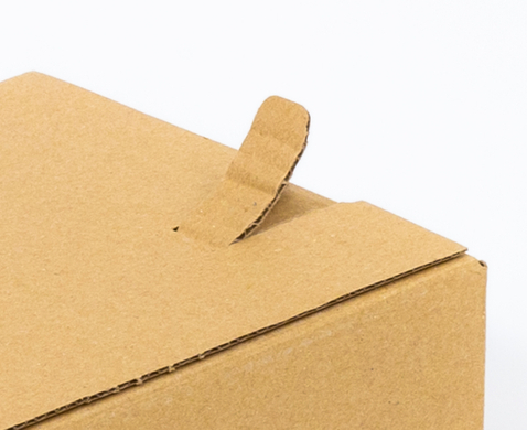 Karton fasonowy z paskiem klejowym i tasiemką zrywającą 200x150x150mm 3W B 320g/m2 Szary Paleta 2610 szt.