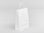 Biała torba papierowa z uchwytem skręcanym 240x100x320mm