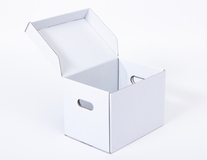 Karton na segregatory i przeprowadzki z uchwytami 500x305x325mm 3W B 400g/m2 Biały-Biały Paleta 700 szt.
