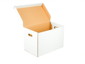 Karton na segregatory i przeprowadzki z uchwytami 500x305x325mm 3W B 440g/m2 Biały Paleta 700 szt.