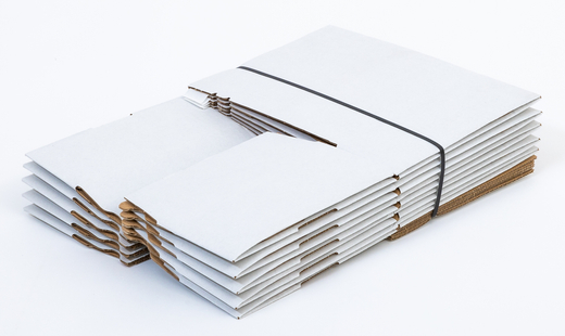 Karton fasonowy z paskiem klejowym i tasiemką zrywającą 200x200x80mm 3W B 360g/m2 Biały Komplet 20 szt.