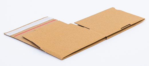 Karton fasonowy z paskiem klejowym i tasiemką zrywającą 200x200x80mm 3W B 380g/m2 Szary Paleta 2160 szt.