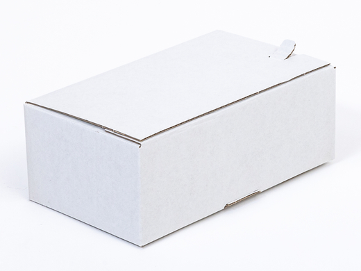 Karton fasonowy z paskiem klejowym i tasiemką zrywającą 250x150x100mm 3W B 380g/m2 Biały-Biały Paleta 2600 szt.